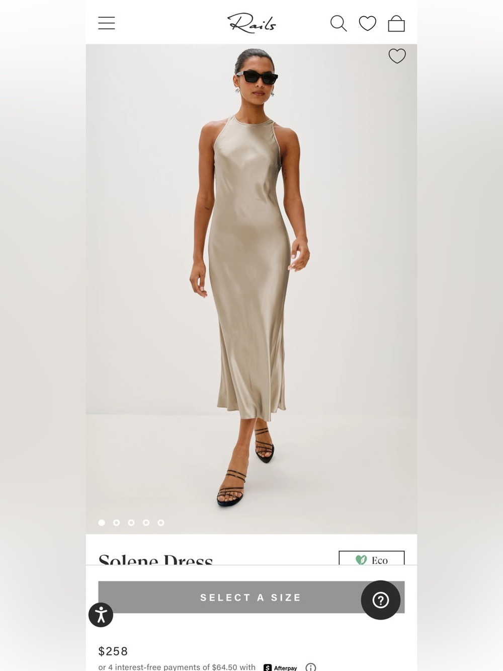 Rails Solene Satin Slip Dress Sz XS